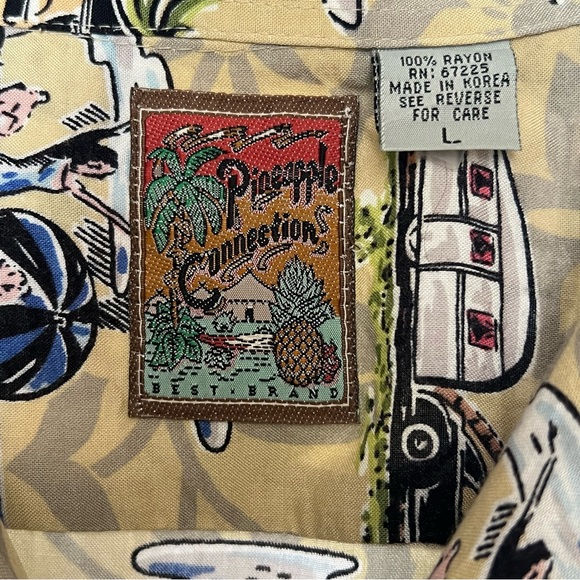 Vintage Pineapple Connections Hawaiian Short Sleeve, Button Down Shirt - Picture 5 of 5